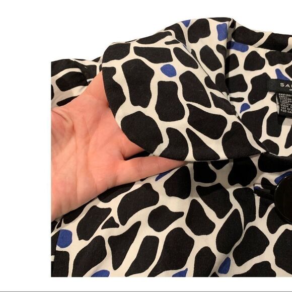 Sandro Giraffe Print Lined Jacket Peter Pan Collar - Picture 4 of 6